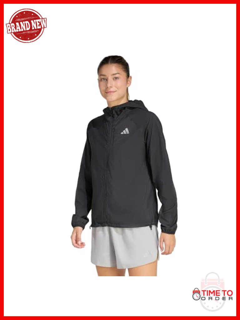 Women's Running Jacket With Hood, Zippered Chest Pocket, Lightweight